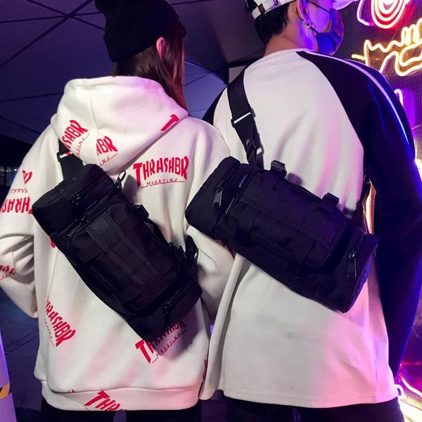 

waist bags sporty multifunction men street fanny pack cool chest bag tooling style shoulder crossbody belt kanye west sac df530
