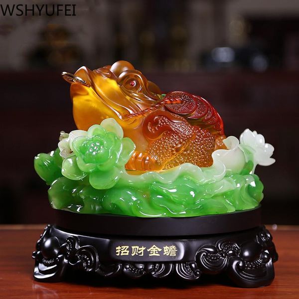 

decorative objects & figurines chinese feng shui resin gold toad decoration shop living room office desk showcase enamel home