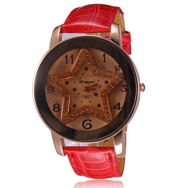 

wristwatches products crystal rhinestone women watch fashion luxury leather strap casual waterproof quartz ms. gift, Slivery;brown