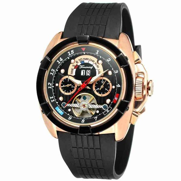 

mechanical clocks men luxury automatic tours rubber band uomo hodinky, Slivery;brown