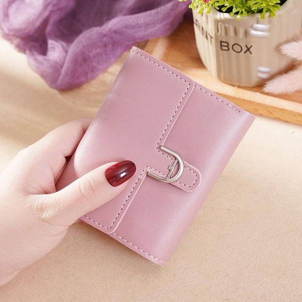 

wallets leather wallet women short purse card holder money bag round zipper coin pocket ladies clutch, Red;black