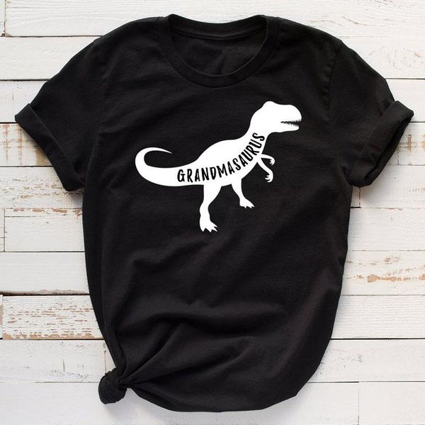 

women's t-shirt grandmasaurus short sleeve o neck tshirt drop s-3xl 100% cotton funny cute letter print graphic for ladies, White