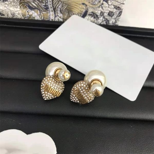 

75%off outlet new style letter love pearl earrings, net red same fashion earrings, Silver