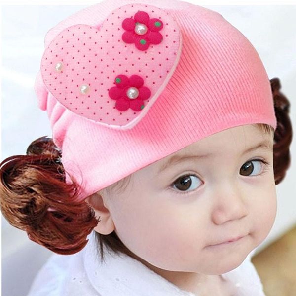 

caps & hats love heart toddlers infant baby headband hair band headwear wig hat pk, Yellow