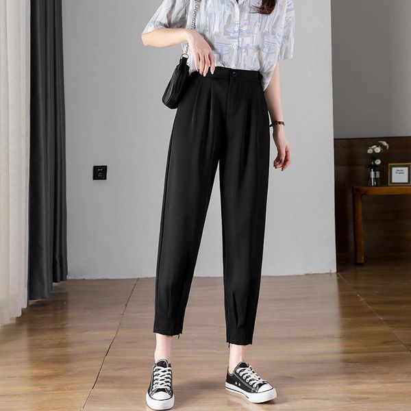 

women's pants & capris small ankle-tied cropped autumn clothing with high-looking casual sports radish ankle tight, Black;white