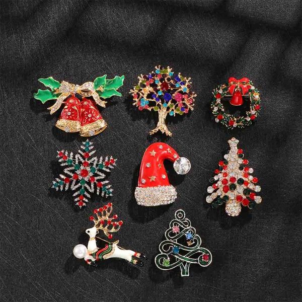 

pins, brooches christmas pins cute santa claus hat gloves bells socks snowfake rhinestone suit pin badges brooch party year gifts, Gray