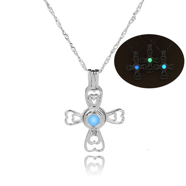 

color fashion luminous multi diy hollow cage necklace creative versatile accessories, Silver