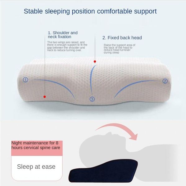 

pillow memory foam bedding neck protection slow rebound butterfly shaped health cervical space