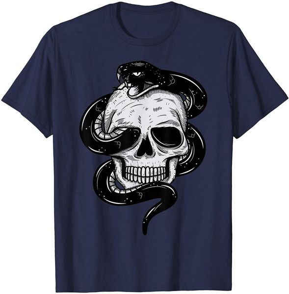 

snake and skull t-shirt serpent tattoo biker gift men women size m-5xl, White;black