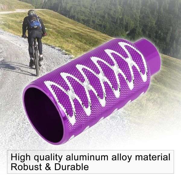 

bike pedals uxcell 1 pair round wave stripes axle rear foot pegs aluminum bicycle socle pedal fit 3/8 inch cycle equipment