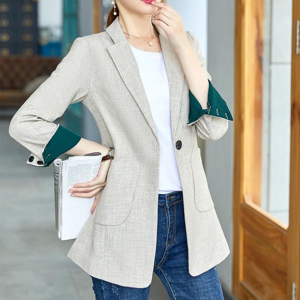 

suit suit mode 2021 koreans design black apricot oversize girl s casual manufacturer size s-4xl women cotton blazer business jacket, White;black