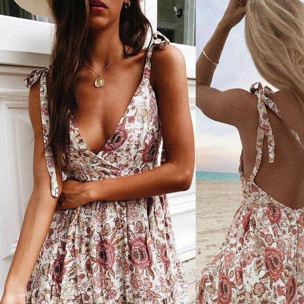 

summer off shoulder backless printed women dress beach short sundress, Black;gray