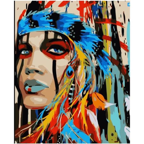 

paintings painting by numbers woman drawing on canvas handpainted gift picture number animal kits home decoration