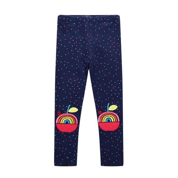 

trousers qnpqyx girls leggings pants with embroidery apple designs children clothes spring summer skinny kids, Blue