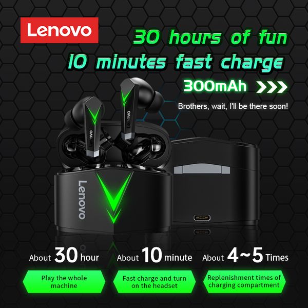 

lenovo live pods lp6 wireless earphone tws gaming earbuds bluetooth 5.0 game low latency sports headset with mic 3d stereo bass