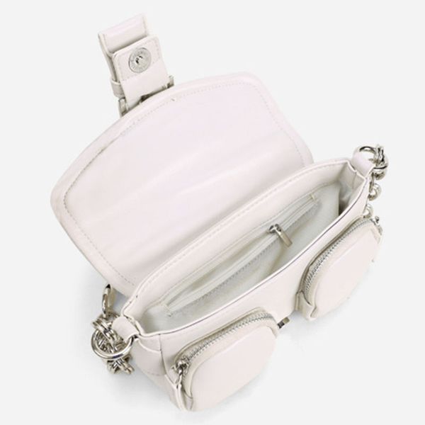 

pu leather women baguette shoulder bag ladies underarm bag fashion design cool girls chain clutch purse handbags l0