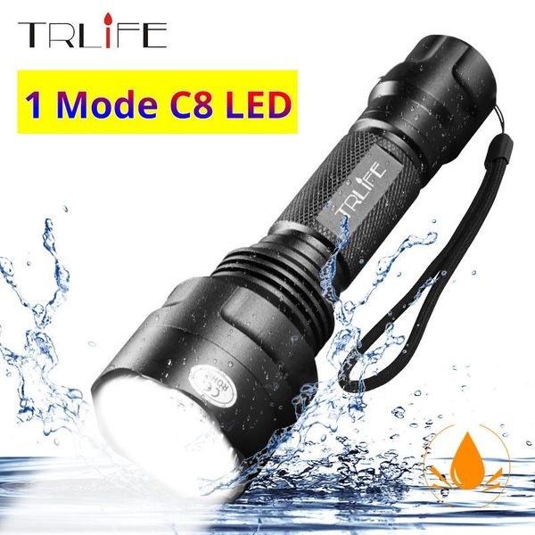 

waterproof c8 1 mode professional hunting tactical flash light t6 l2 led torch aluminum hiking for camping use 18650 flashlights torches