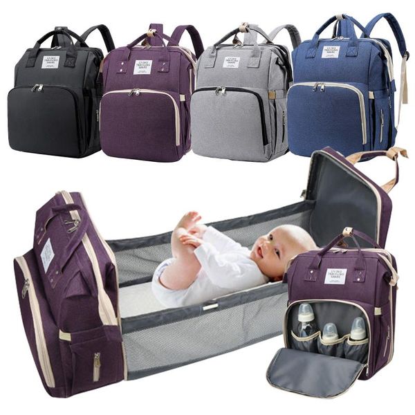 

diaper bags multifunction momy portable large capacity bag changing foldable travel bed nursing backpack