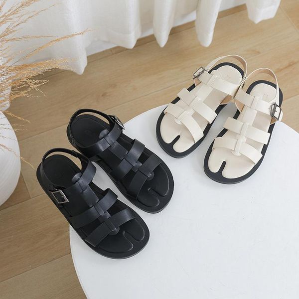 

sandals summer shoes woman fashion women's 2021 flat for footwear flats sandles chaussure, Black