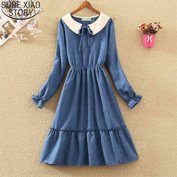 

vestido feminino french maxi dresses for women sweet doll collar vintage khaki high waist dress fall 12068 210506, Black;gray
