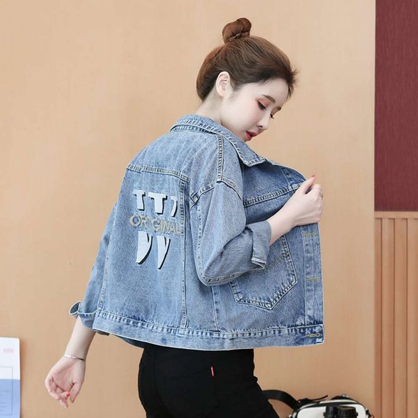 

denim jacket women's autumn short loose casual style women, Black;brown
