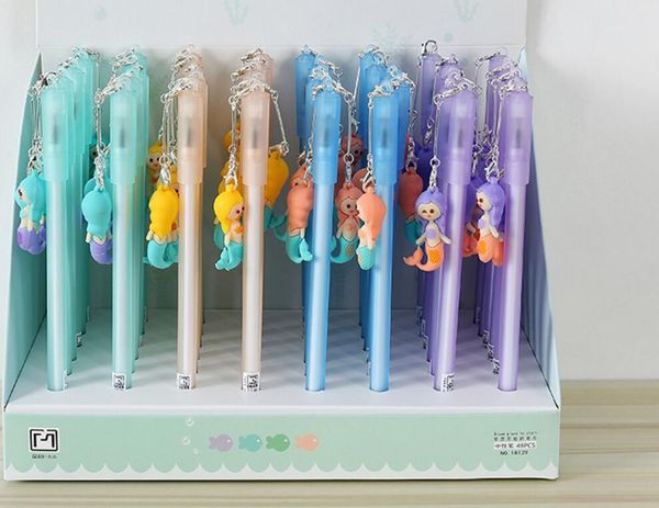 

gel pens cute baby fish korea pen ink gift school prize office writing supply student stationery black needle 48pc/lot