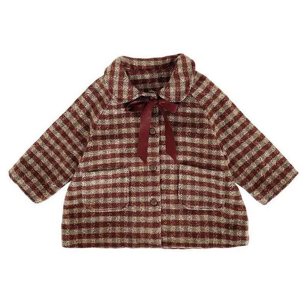 

girls woolen overcoat kids coat long winter outfits children outwear baby clothes wear wool autumn childrens clothing thickened b9151, Blue;gray