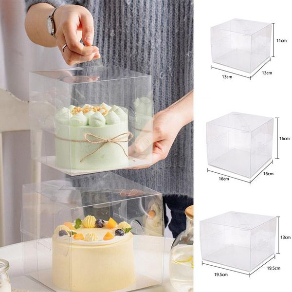 

gift wrap 10pcs cake boxes clear plastic packaging box transparent dessert cupcake container wedding party mother's day bag