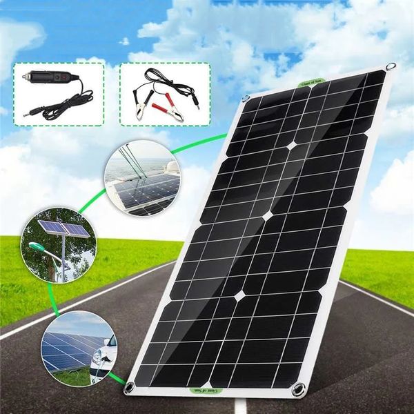 LEORY 40W 18V Pannello Solare Kit Completo USB Monocristallino Flessibile Power Bank per Auto Camper Barca Smartphone