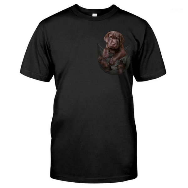 

men's t-shirts cloocl fashion cotton t-shirt labrador retriever pocket 3d printed shirt men for women casual funny black tees, White;black