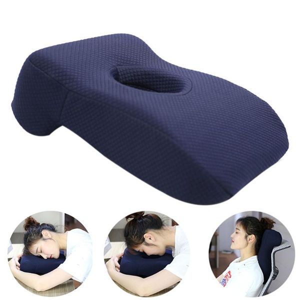 

pillow slow rebound nap sleeping travel portable soft desk sleeper cushion face comfortable fatigue reduce rest memory foam