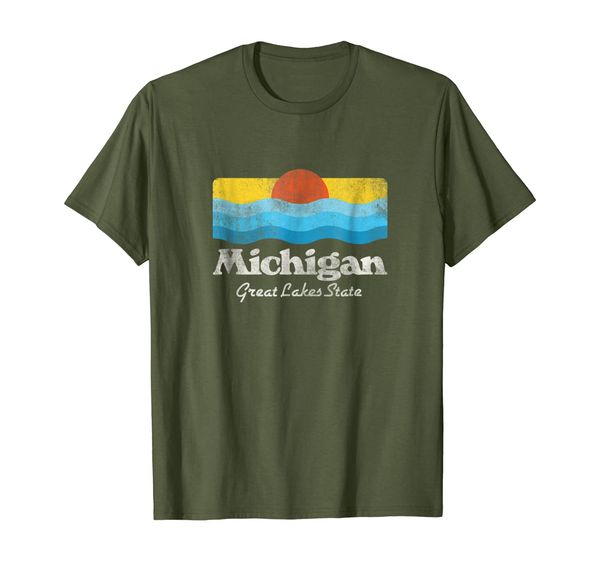 

Retro Michigan Great Lakes State T-Shirt, Mainly pictures