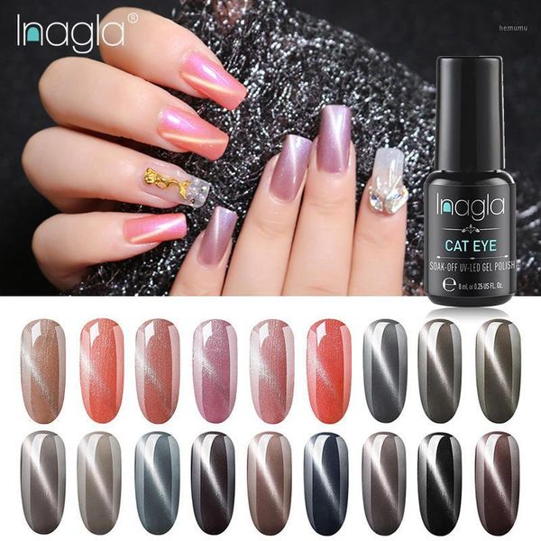 

inagla grey cat eye gel nail polish magnet effect uv led magnetic varnishes 8ml manicure lacquer1, Red;pink