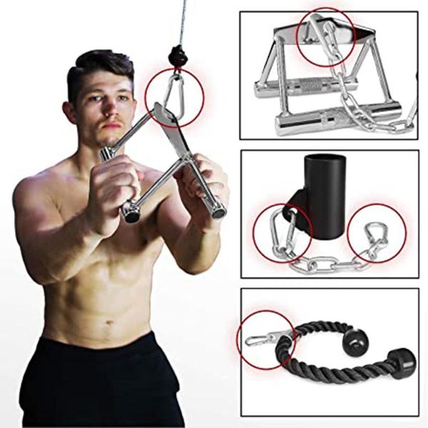 

accessories triceps fitness kit for pull rope lever hook durable d shape sports