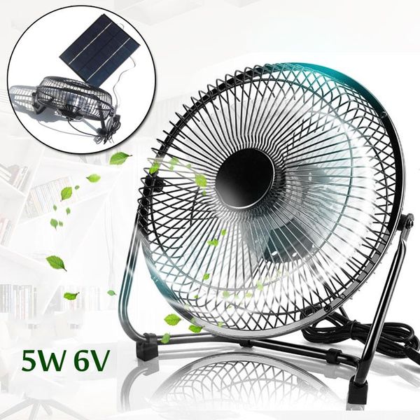 

black solar panel powered usb 5w iron fan cooling ventilation for outdoor traveling fishing home office electric fans