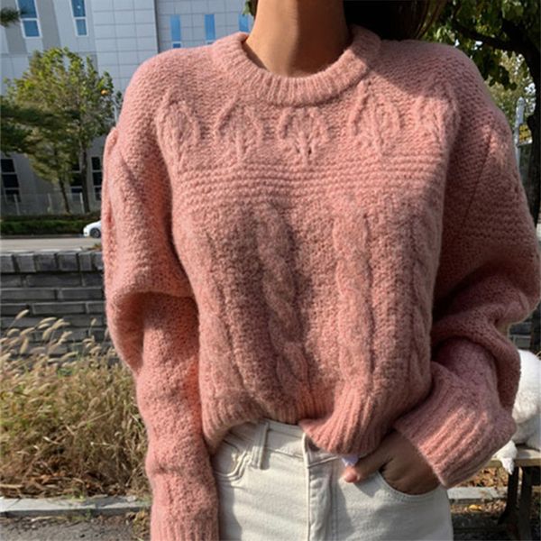 

women's sweaters retro solid thermal perament hollow out elegant mesh sweater trimperament puff sleeve torsion winter o1ti, White;black