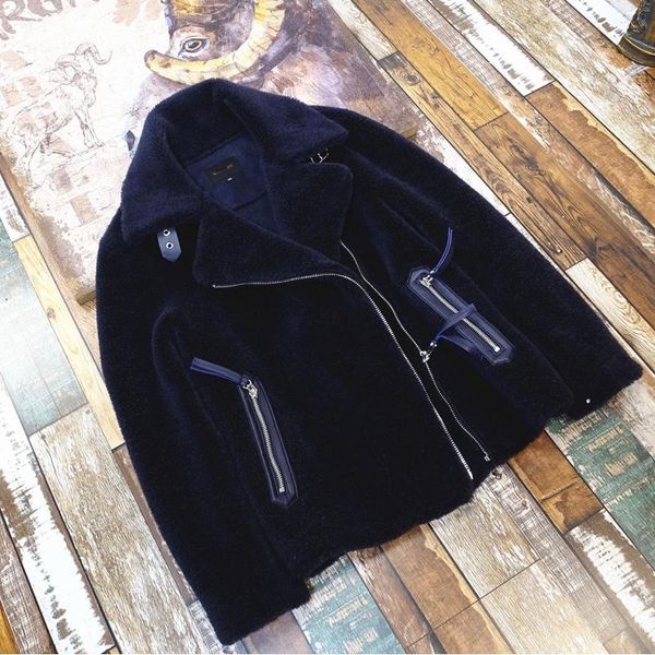 

women's fur & faux australian wool profile show thin coat female sheep skin to keep warm, Black