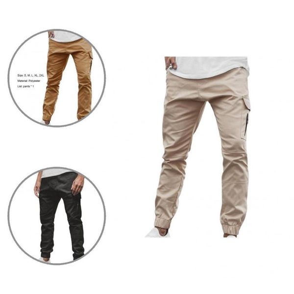 

men's pants trendy deep crotch spring trousers men all match elastic waist, Black
