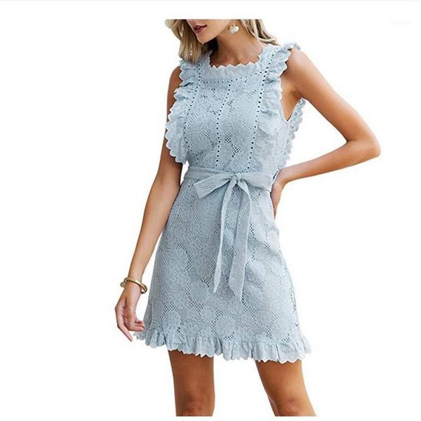 

dress women summer 2021 casual long sleeve sashes embroidered lace vestidos robes kobieta sukienka jurken robe femme1, Black;gray