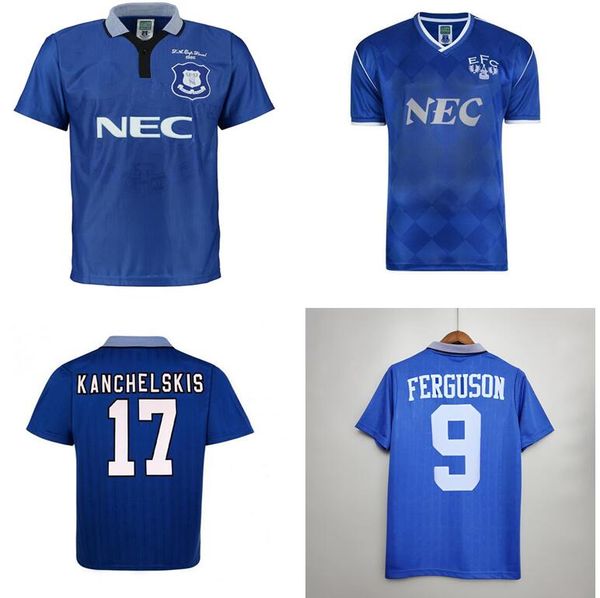 

1995 FERGUSON EFC Retro SOCCER JERSEY Kanchelskis RIDEOUT LIMPAR 86 87 88 HINCHCLIFFE Jackson STUART Home HORNE Football SHIRTS Final CAMISE, Black;yellow