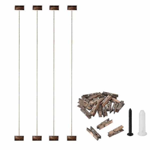 

set hanging wall po rope clip postcard picture display tool frames