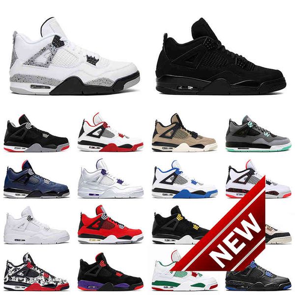 

4 mens basketball shoes 4s white cement bred fire red cool grey black cat men trainer sports sneakers