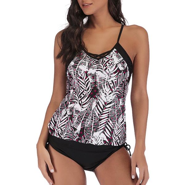 

one-piece suits 2021 plus size 5xl swimwear women bathing tankini set two piece swimsuit print high waist bikinis swimming