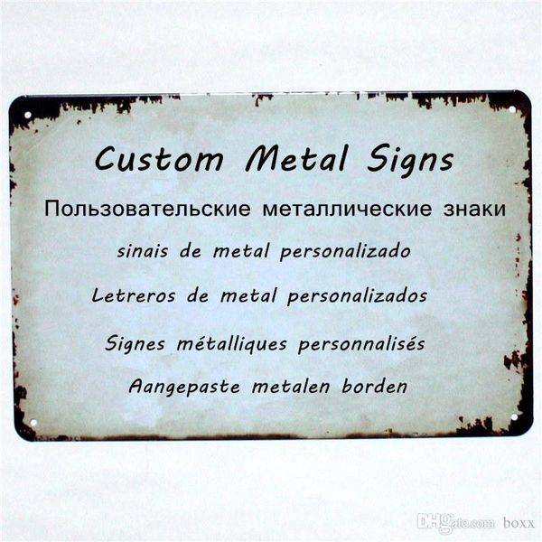 Placas de metal personalizadas Personalize personalizar 20x30 cm 15x30 cm Decoração da sala de estar artes de parede Pinturas modernas