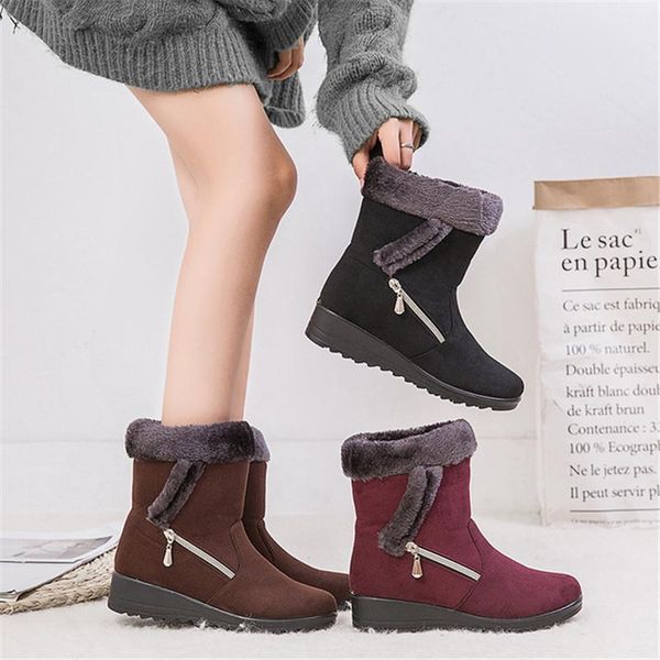 

boots fashion women female winter shoes snow bota booties botas mujer, Black