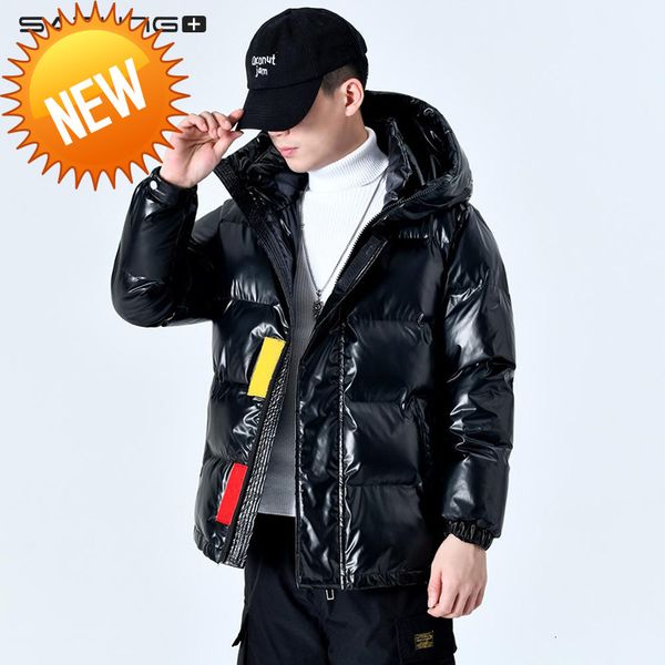 

2021 down jacket men's autumn winter new hooded parkas fashion casual coat male thicken warm windproof drop shipping, Black