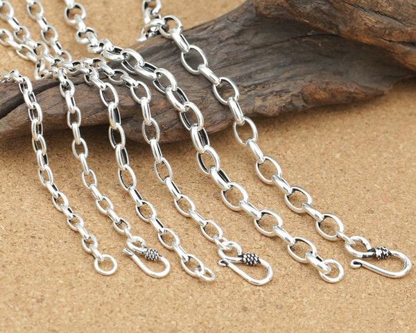 

fine jewelry s925 pure silver jewelry, 6mm oval simple male, and long necklace sweater chain. chains