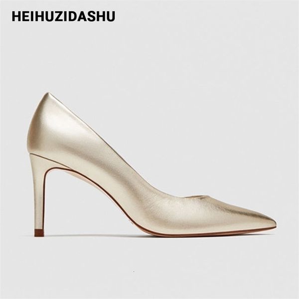 

dress chic elegant solid color office pointed toe stiletto high heels women pumps ladies shoes 210329, Black