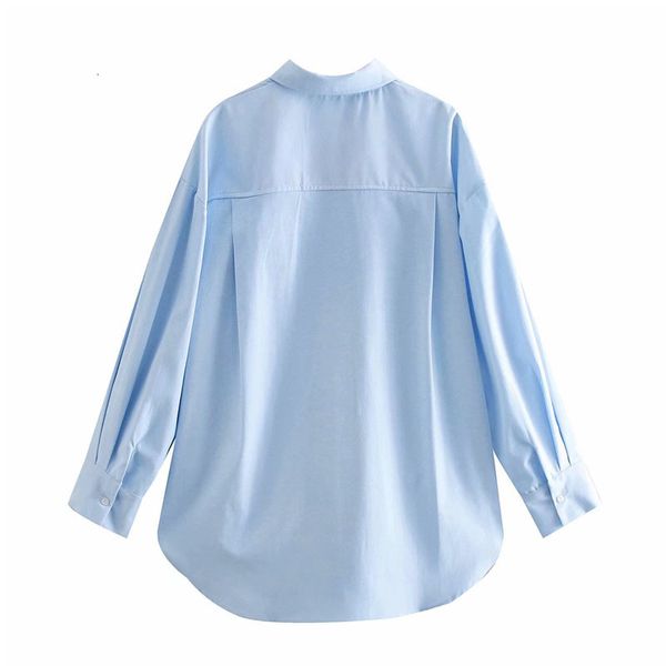 

blouses new solid color lapel long sleeve women's pocket shirt vintage loose simplicity pure chic female, White