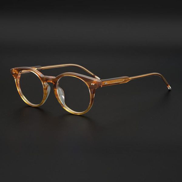 

acetate round myopia glasses frame men women retro circle optical prescription eyeglasses handmade fashion eyewear sunglasses f, Black